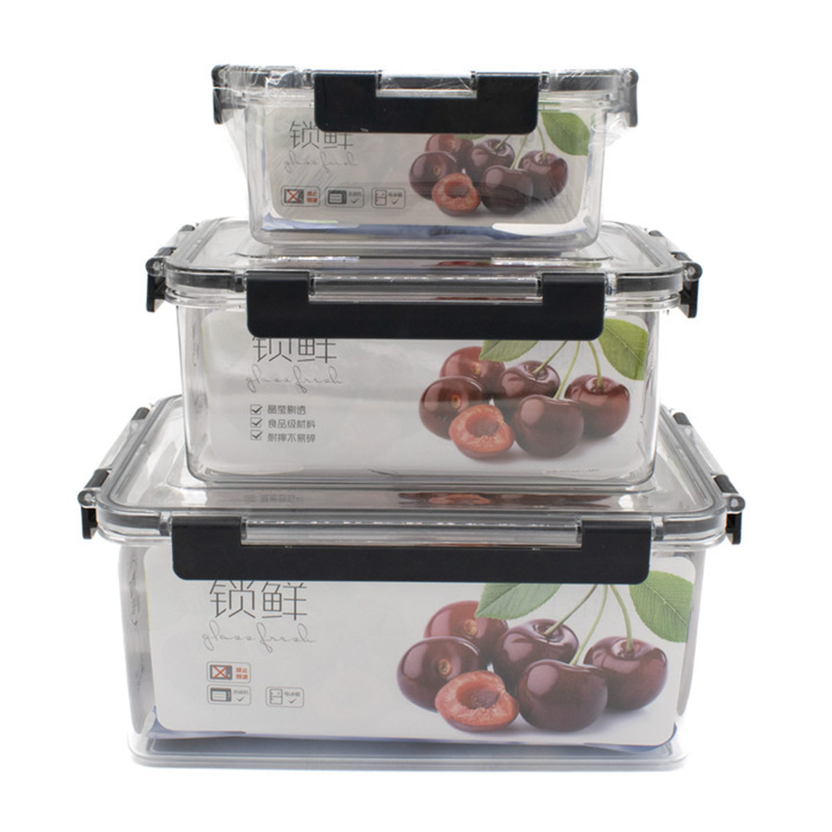 Food Container 3 Pieces Set Rectangular
