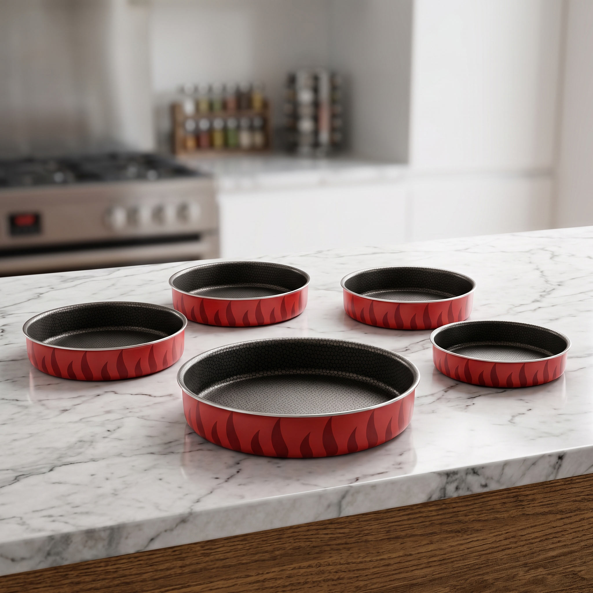 None-Stick Round Baking Pan Set 4 Pieces
