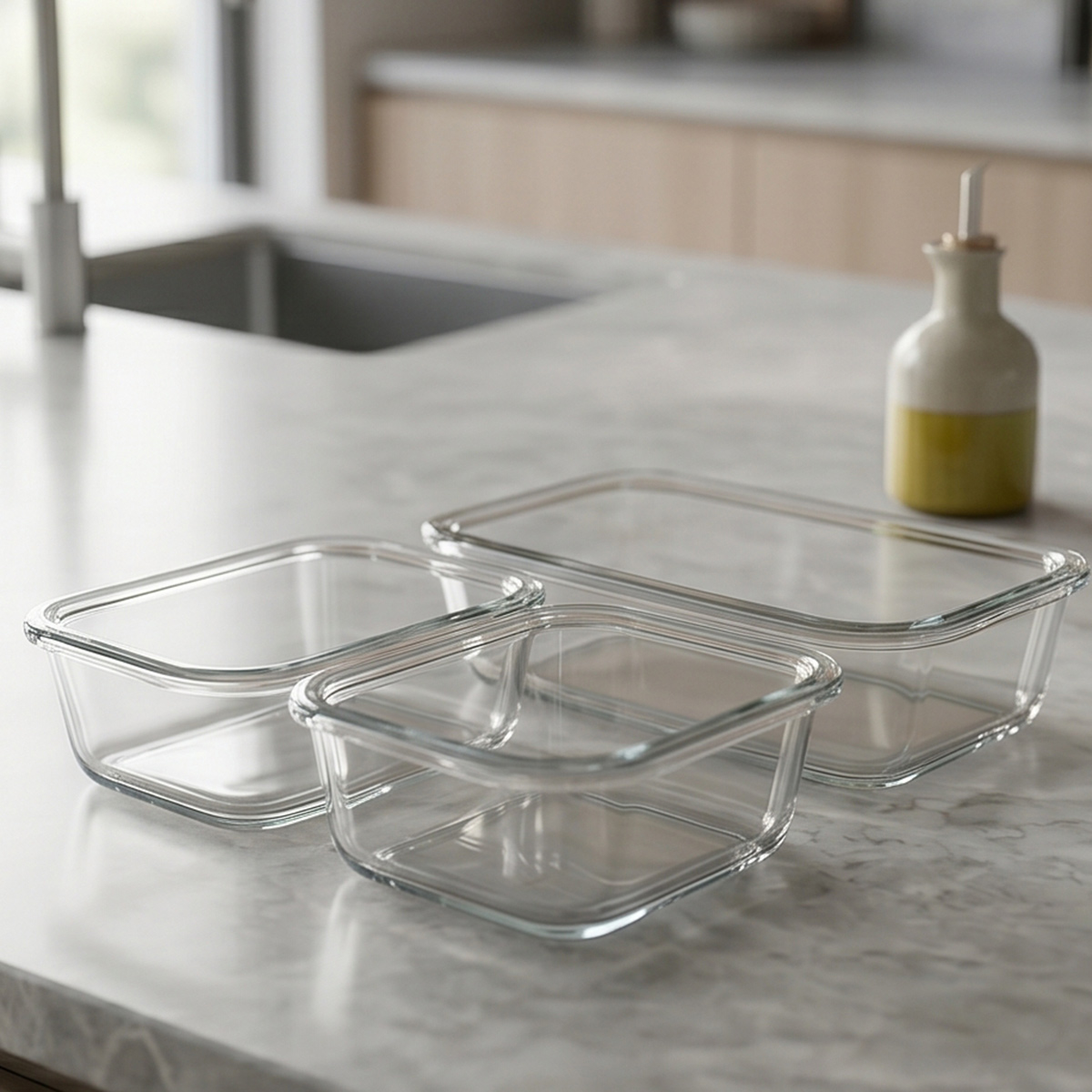 Glass Microwave Oven Dish Set