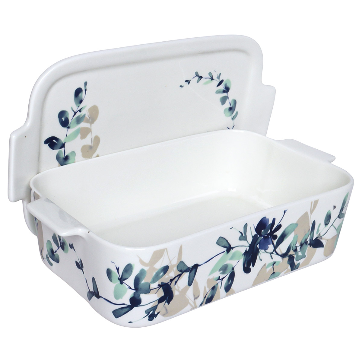 Eucalyptus Ceramic Baking Dish With Lid G-47