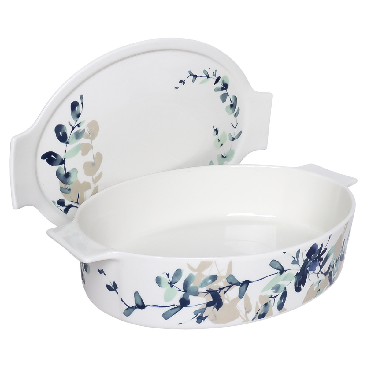 Eucalyptus Ceramic Baking Dish With Lid G-28