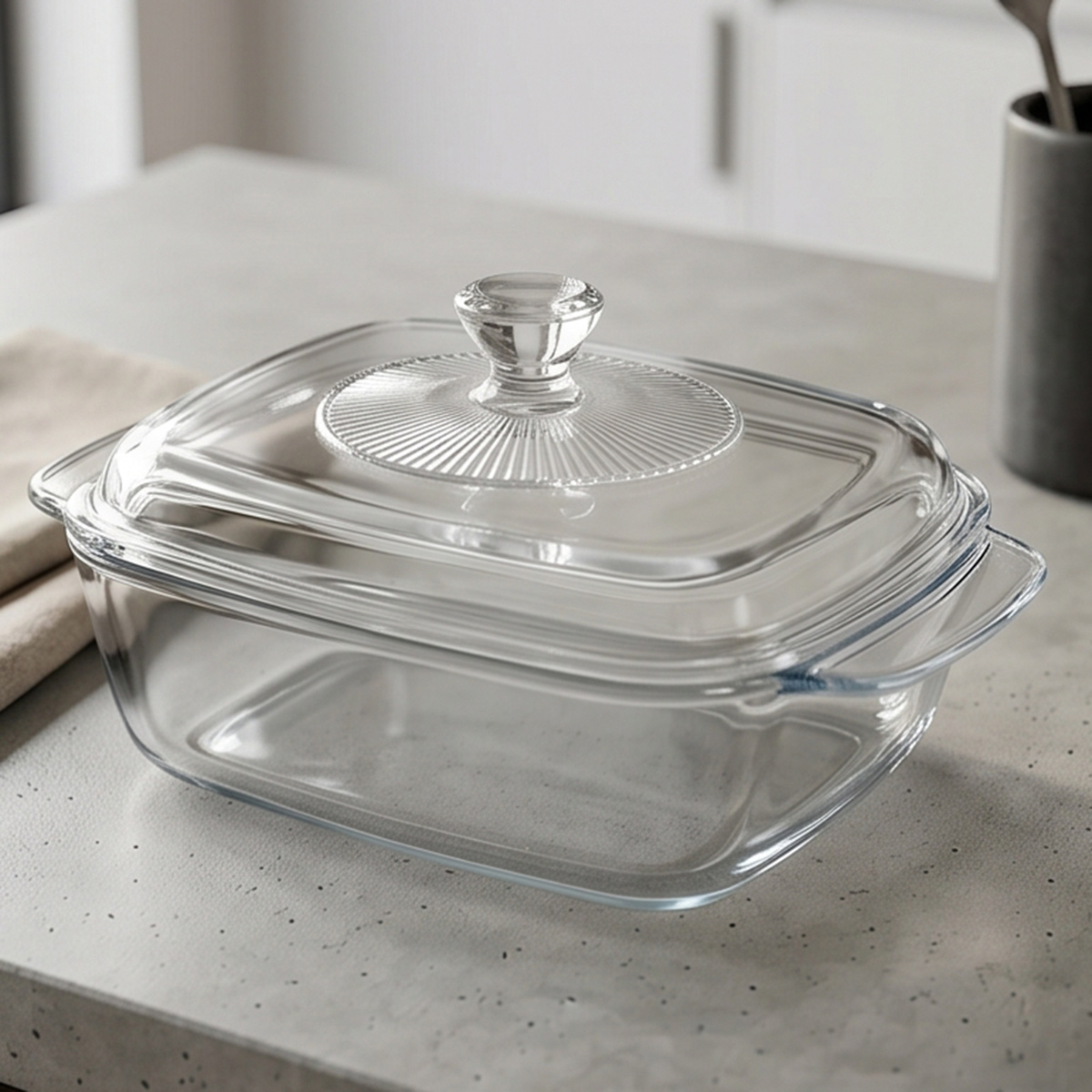 Glass Oven Dish With Lid 1.2L