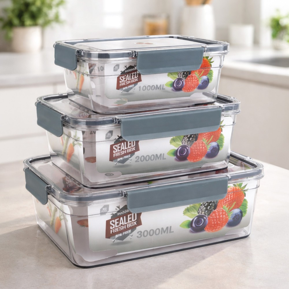 Plastic Storage Box Set 3 Pieces