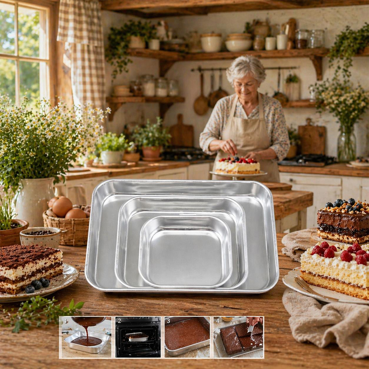 Aluminum Baking Pan 3 Pieces | Kitchenware | Bakeware Aluminum Baking Pan 3 Pieces | Kitchenware | Bakeware