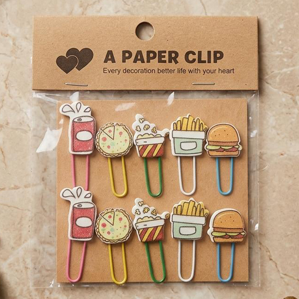 Fast-Food-Themed Decorative Paper Clips Pieces