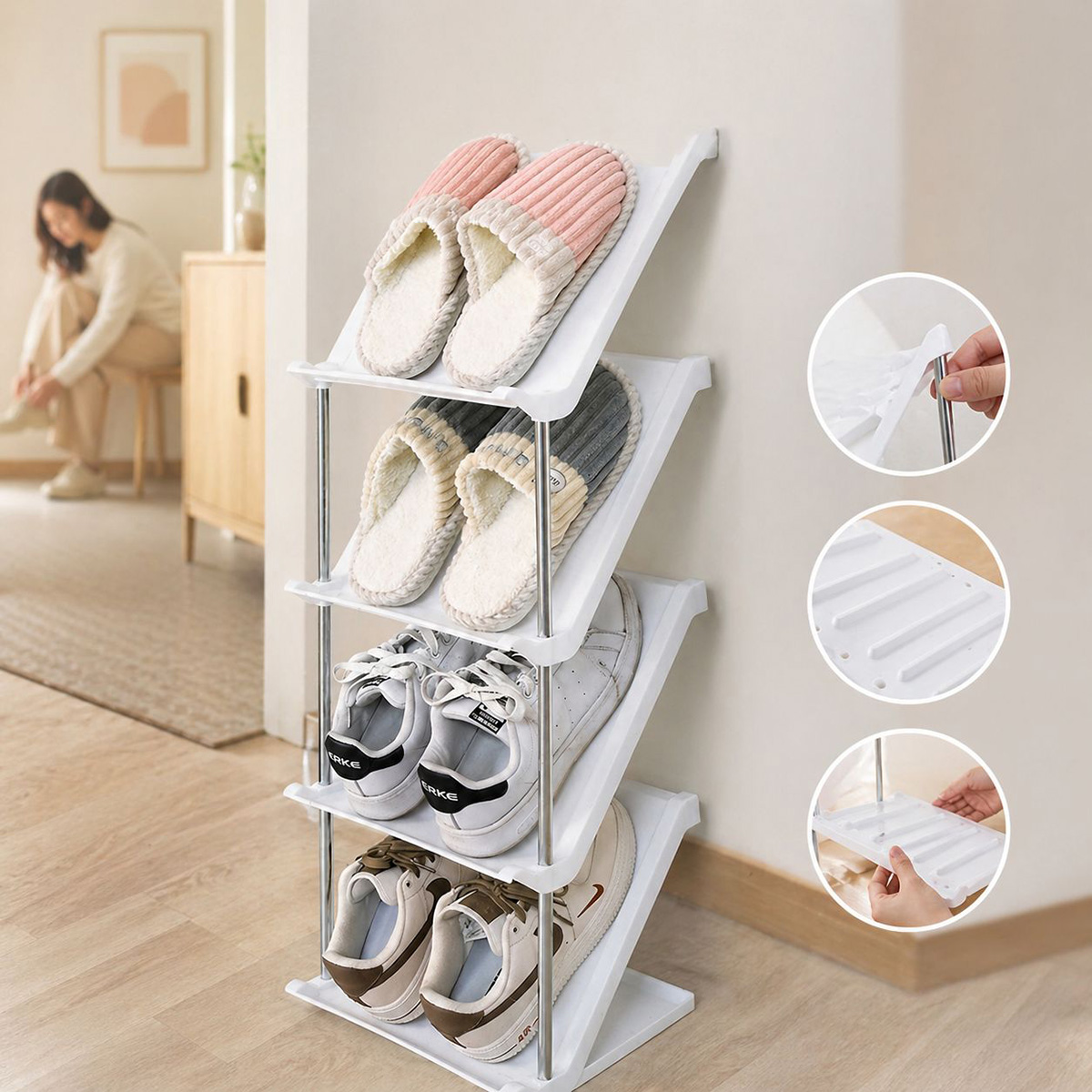 Shoe Rack Plastic 4 Layer
