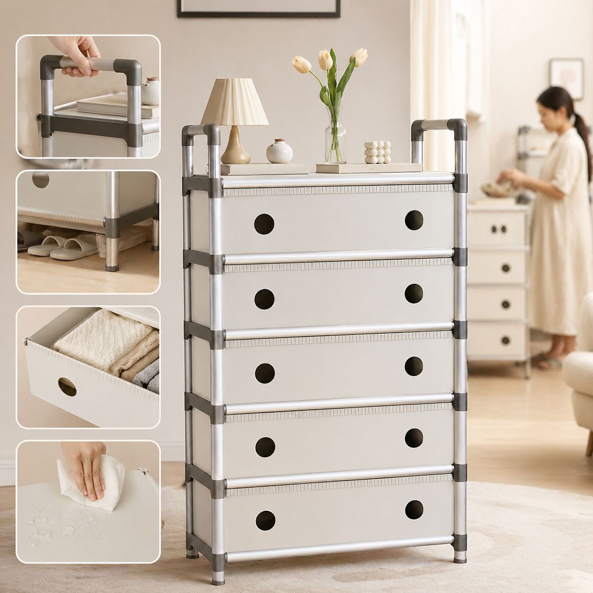 Shoe Rack With Cover 5 Layer