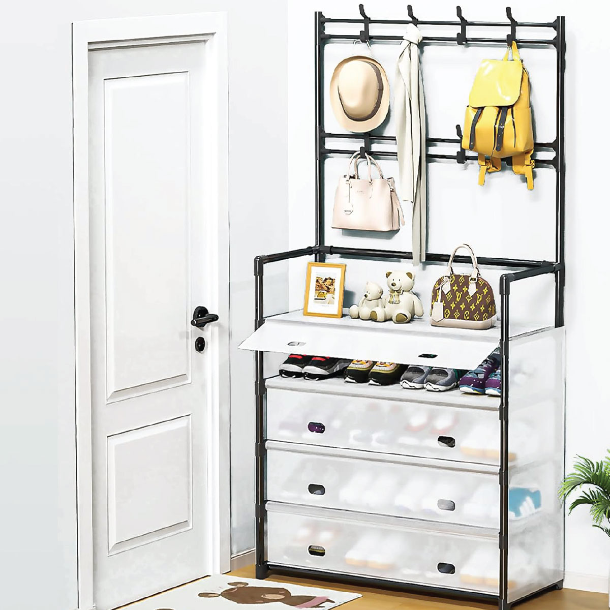 Shoe Rack with Cloth Stand 5 Layer