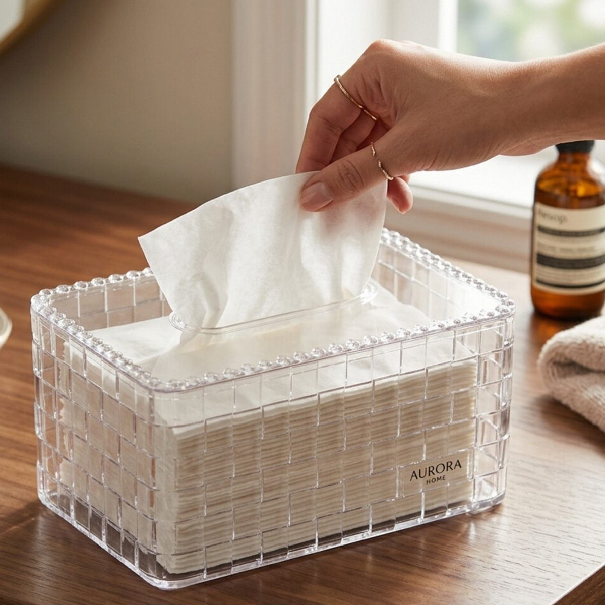 Aurora Home Tissue Box Clear Plastic