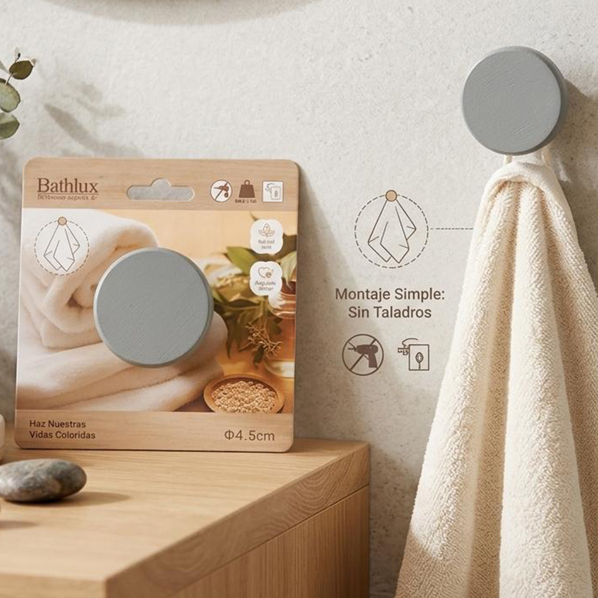 Wall Hanger Wooden Metal 4.5cm
