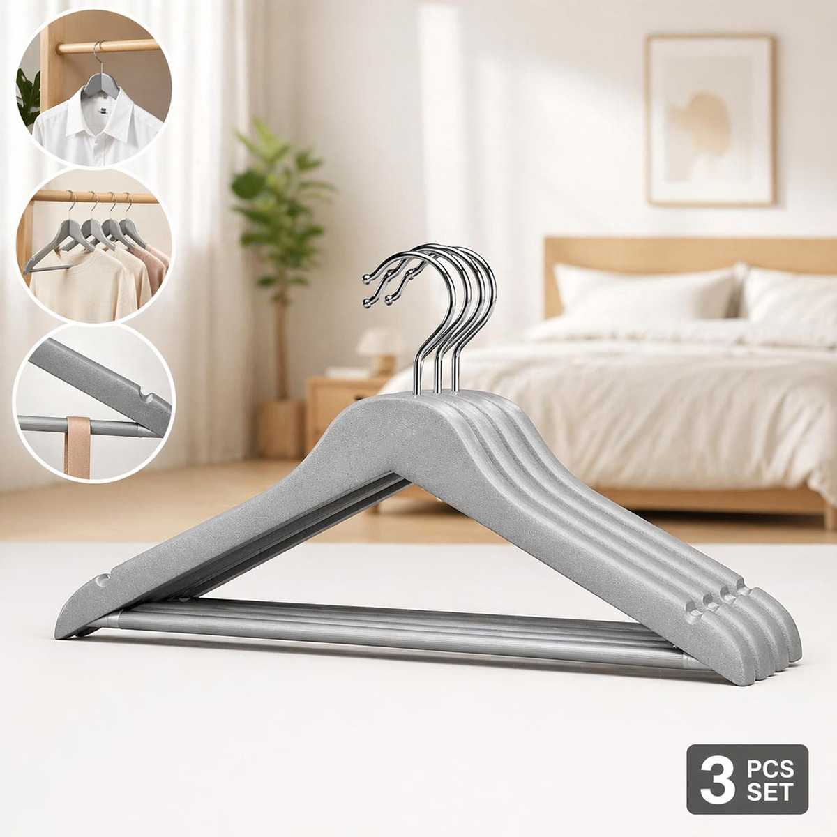 Plastic Cloth Hanger 3 Pieces
