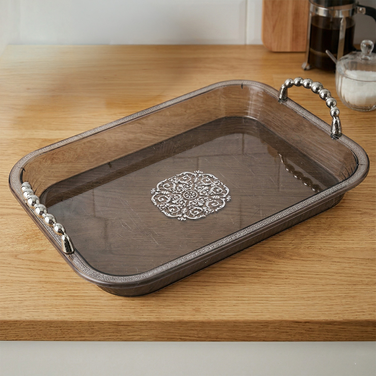Tray Set Silver 4 Pieces