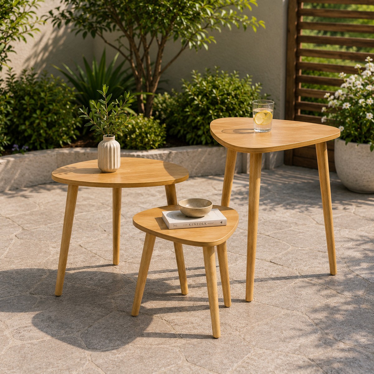 Wooden Table 3 Pieces Set