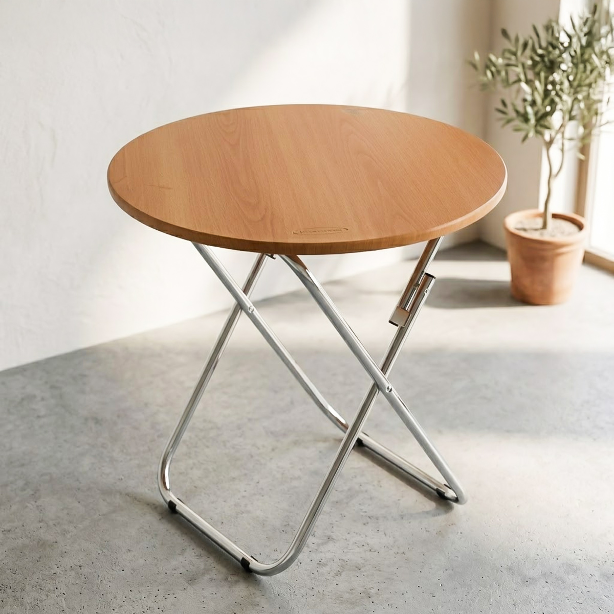 Folding Table Wood Top 60x60cm
