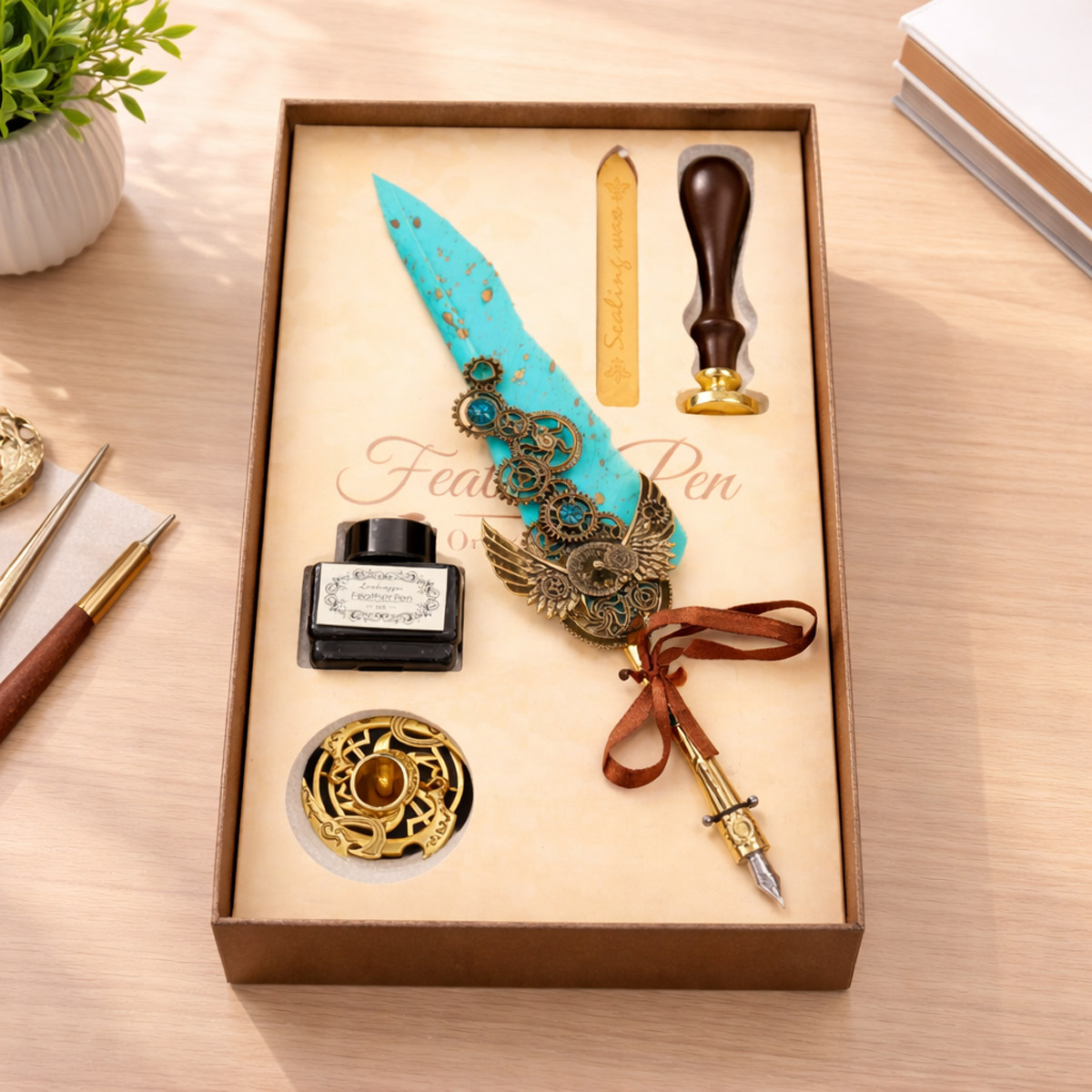 Feather Pen Set Assorted Color