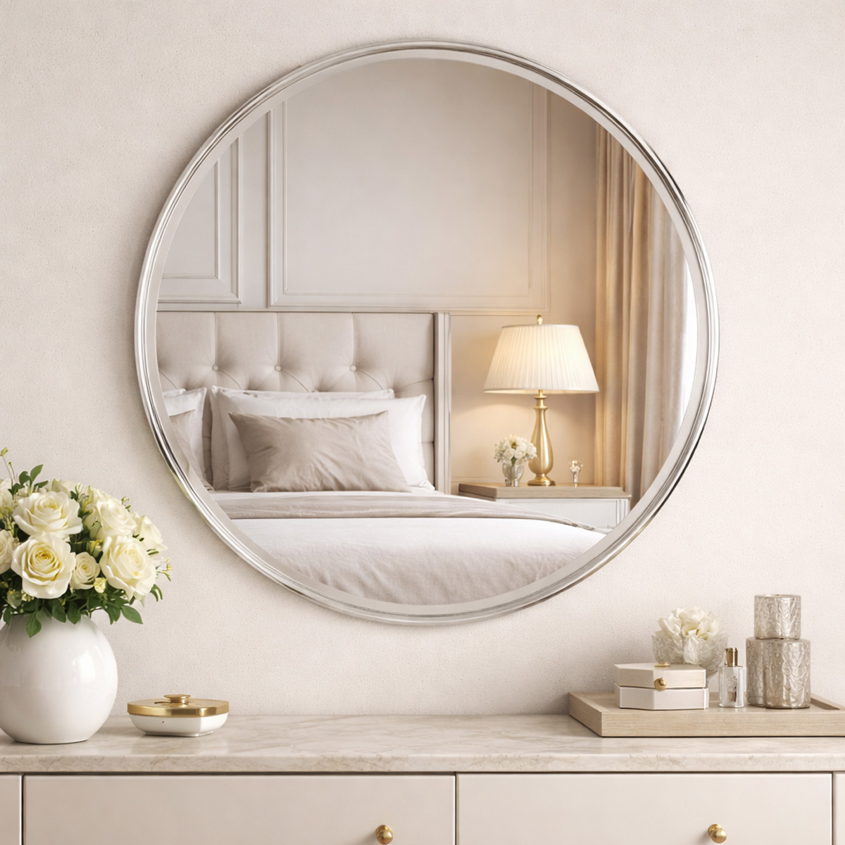 Round Wall Mirror With Light 60cm