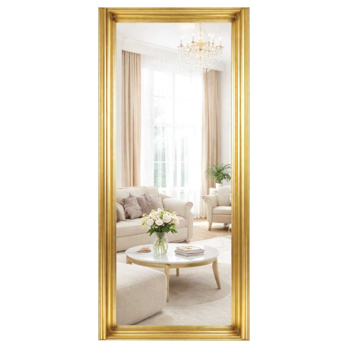 Gold Color Framed Wall Mirror