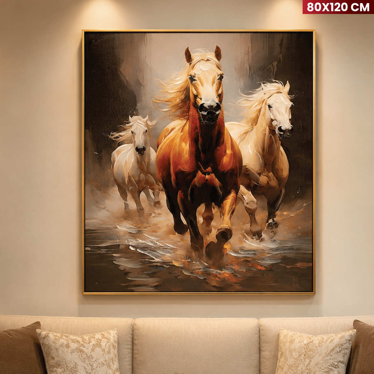 Running Horses Wall Art 80x120cm