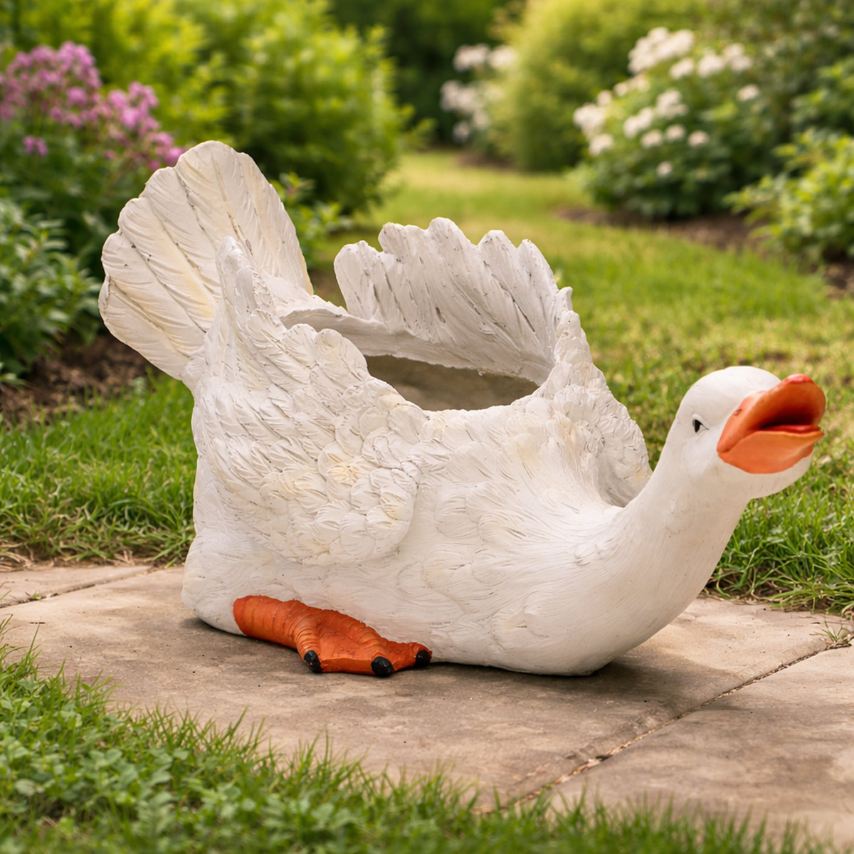 Goose Garden Planter Statue