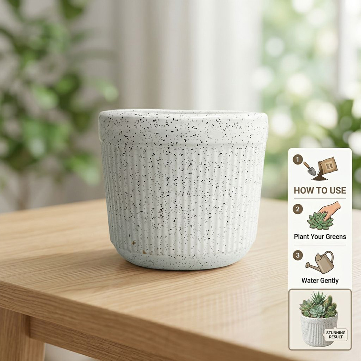 Ceramic Flower Pot Small White