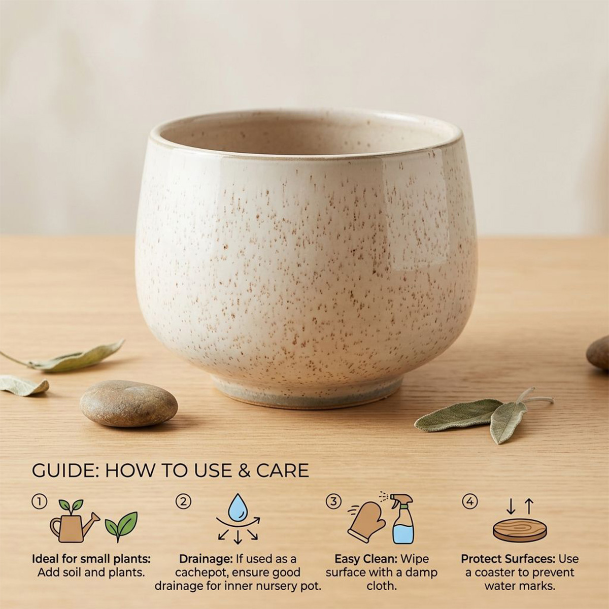 Ceramic Pot Small Cream