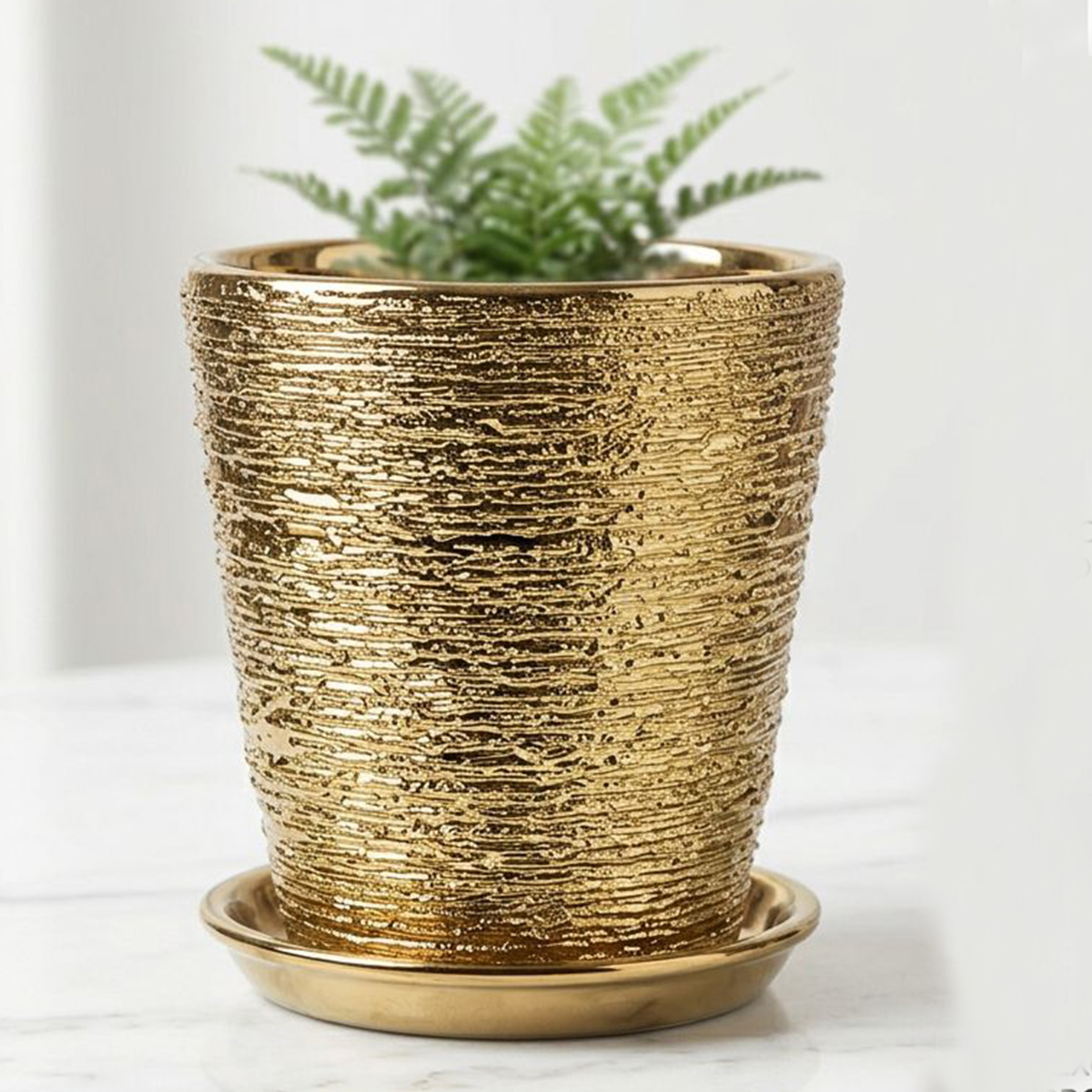 Golden Colour Textured Planter