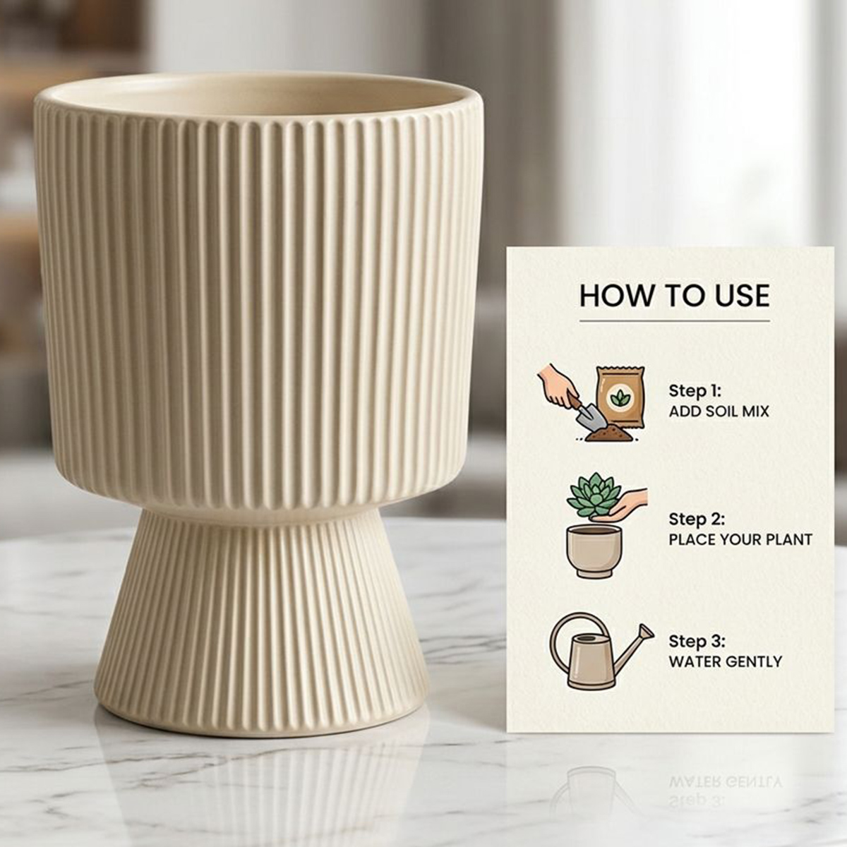 Ceramic Flower Pot White