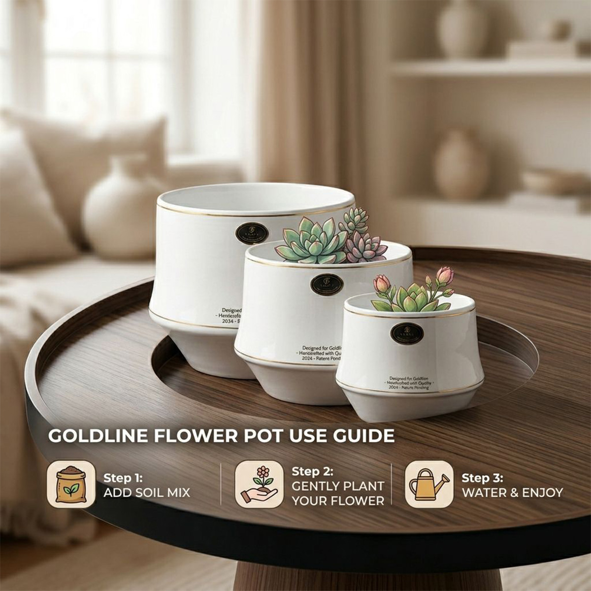 Ceramic Flower Pot Set 3 Pieces | Home Decor | Flowers & Plant Pots | Vases Ceramic Flower Pot Set 3 Pieces | Home Decor | Flowers & Plant Pots | Vases