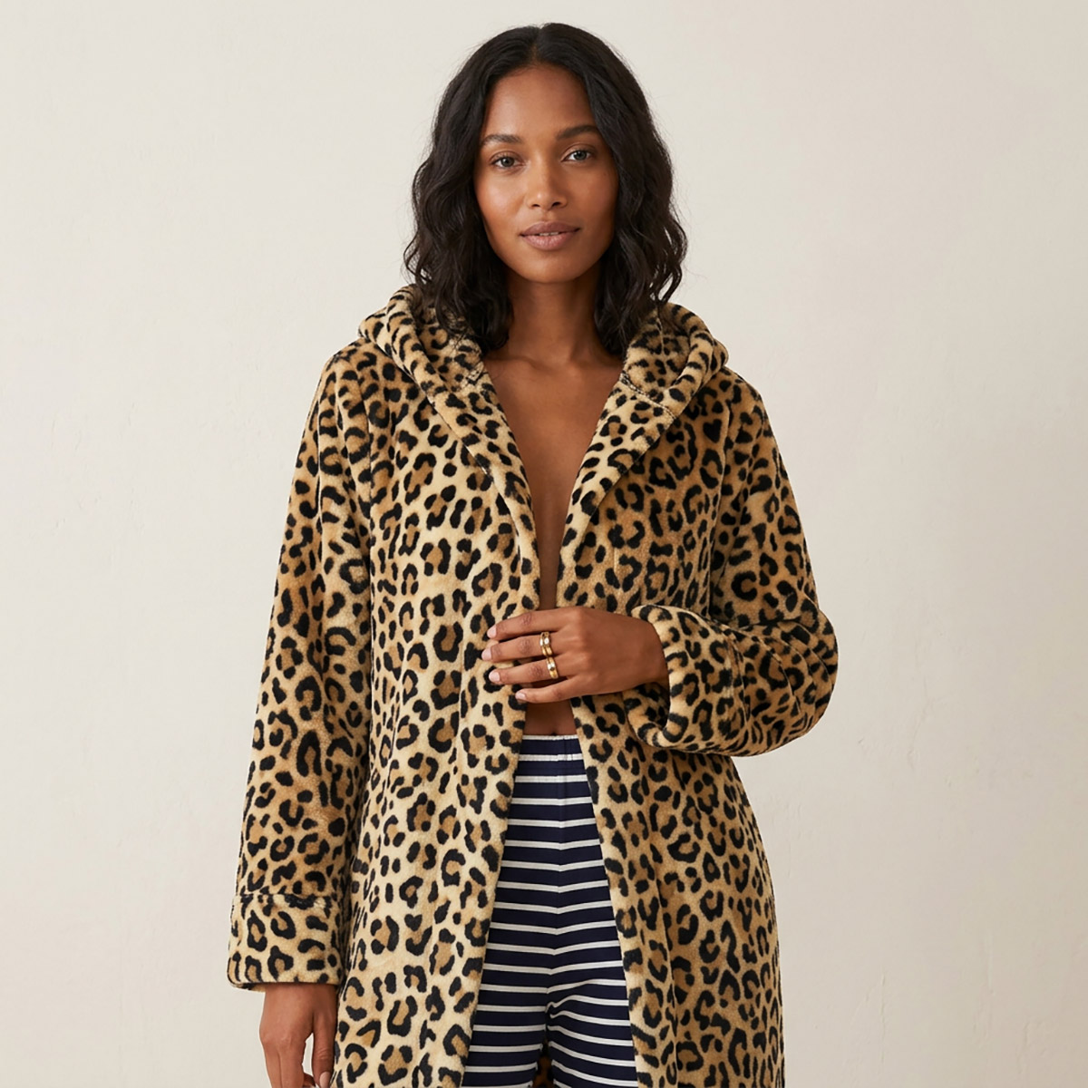 Ladies Bathrobe Leopard Printed Design