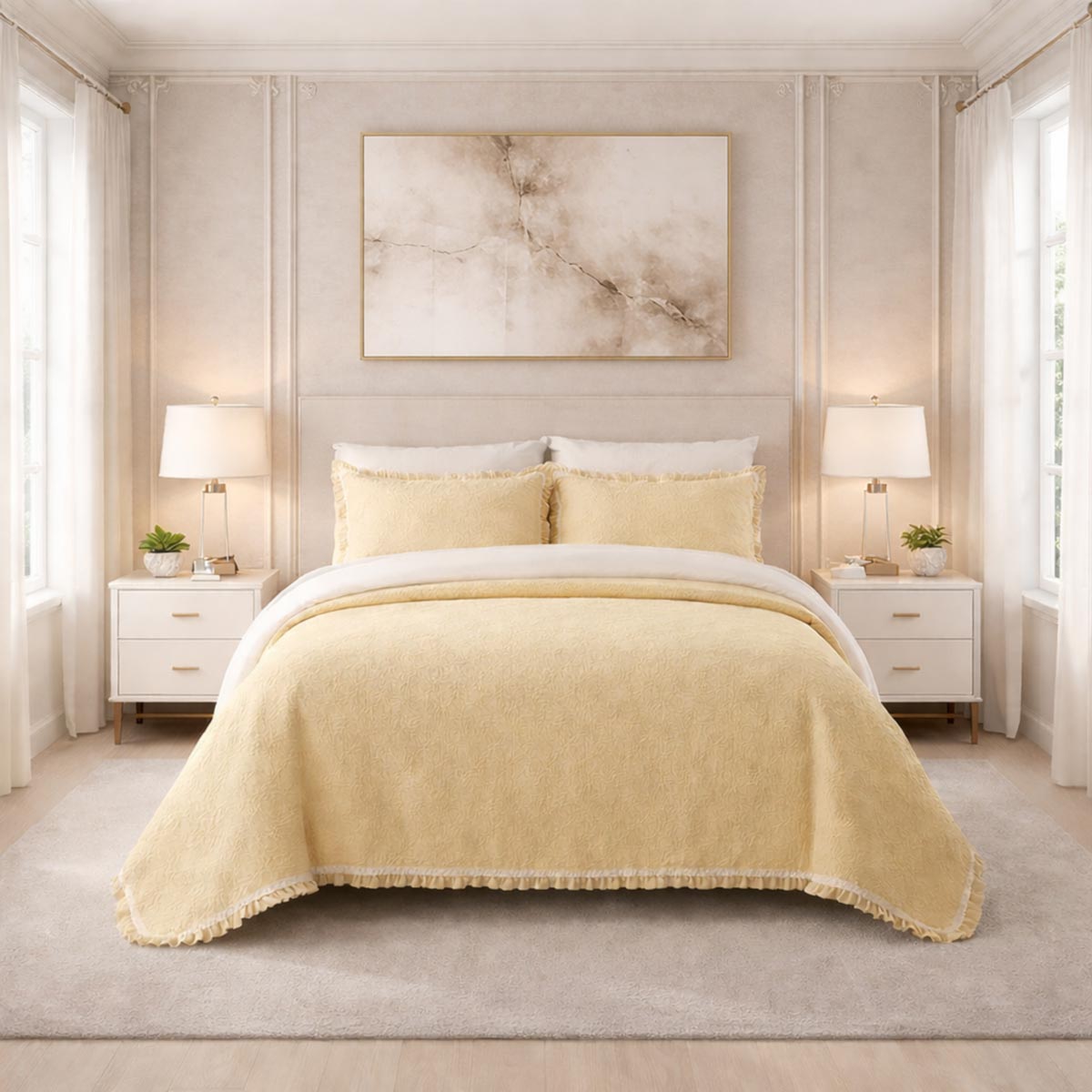 6 Pieces King Size Bed Cover Set