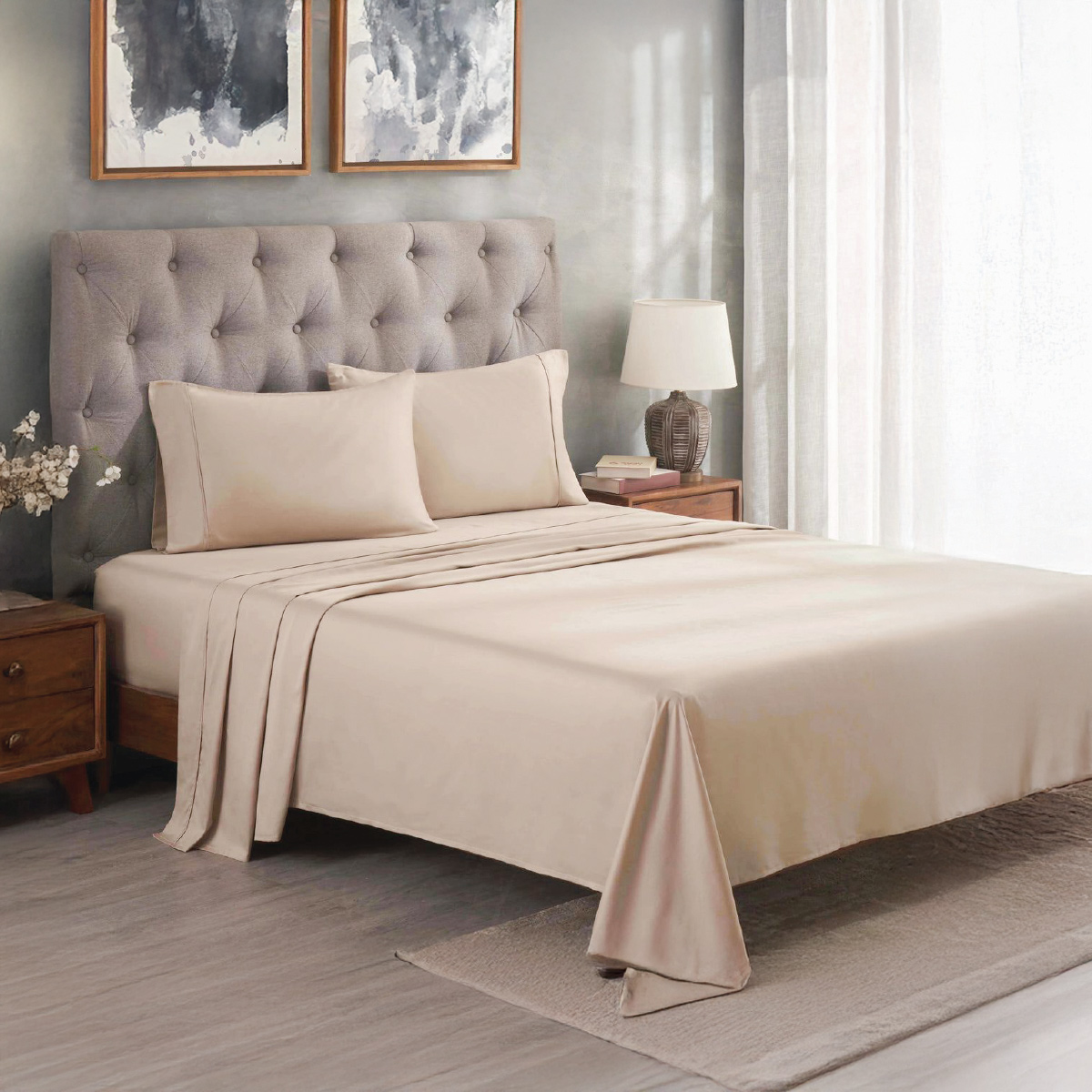 2 In 1 Flat Bed Sheet Set 160x220cm