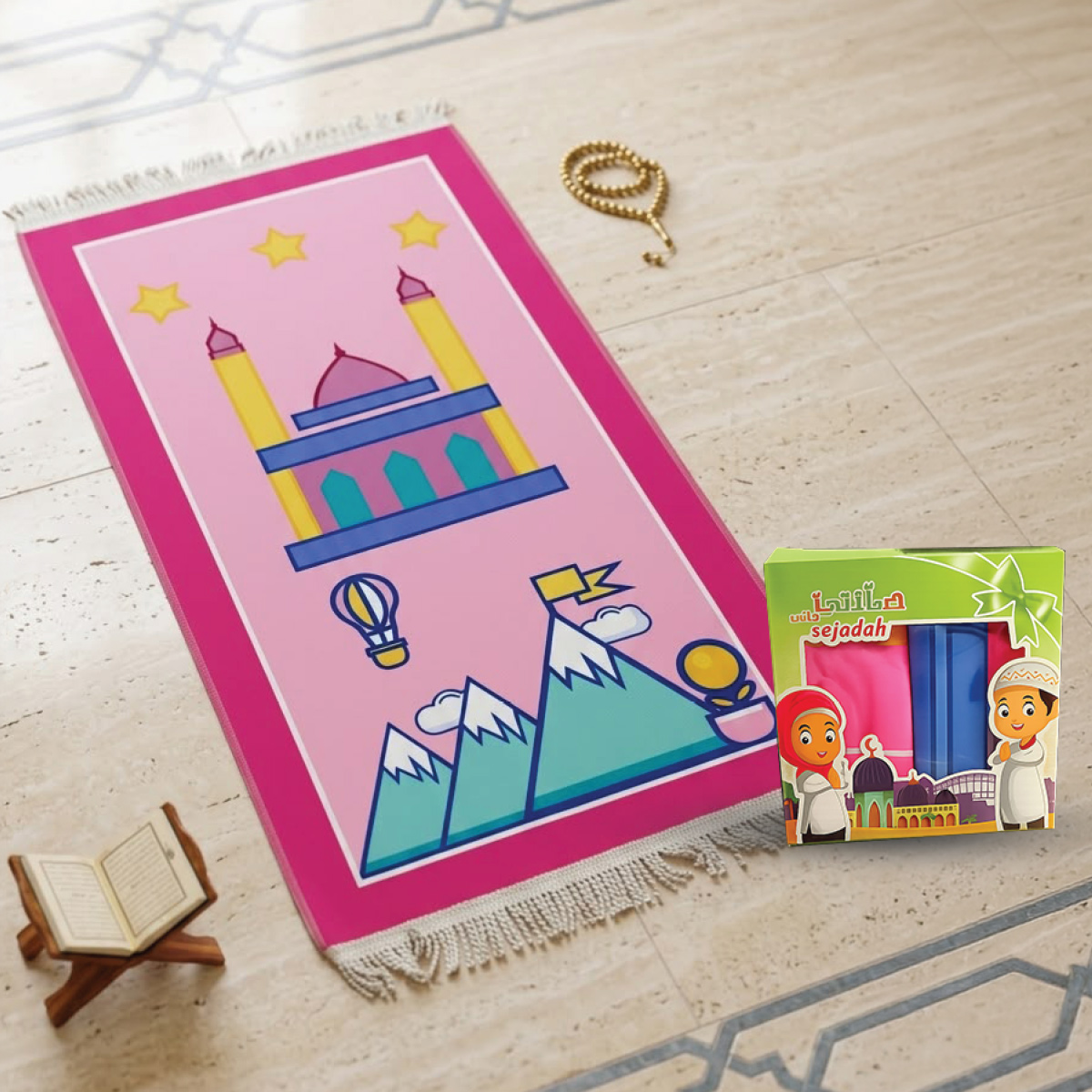 Kids Prayer Mat Box 2 Pieces 50x90cm