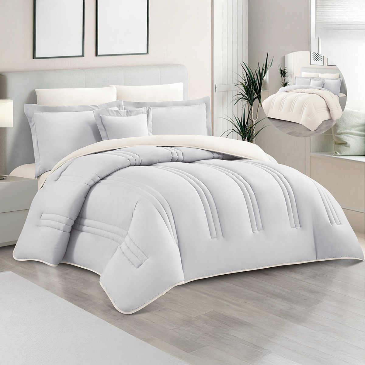 Solid Comforter Set  My Home-F
