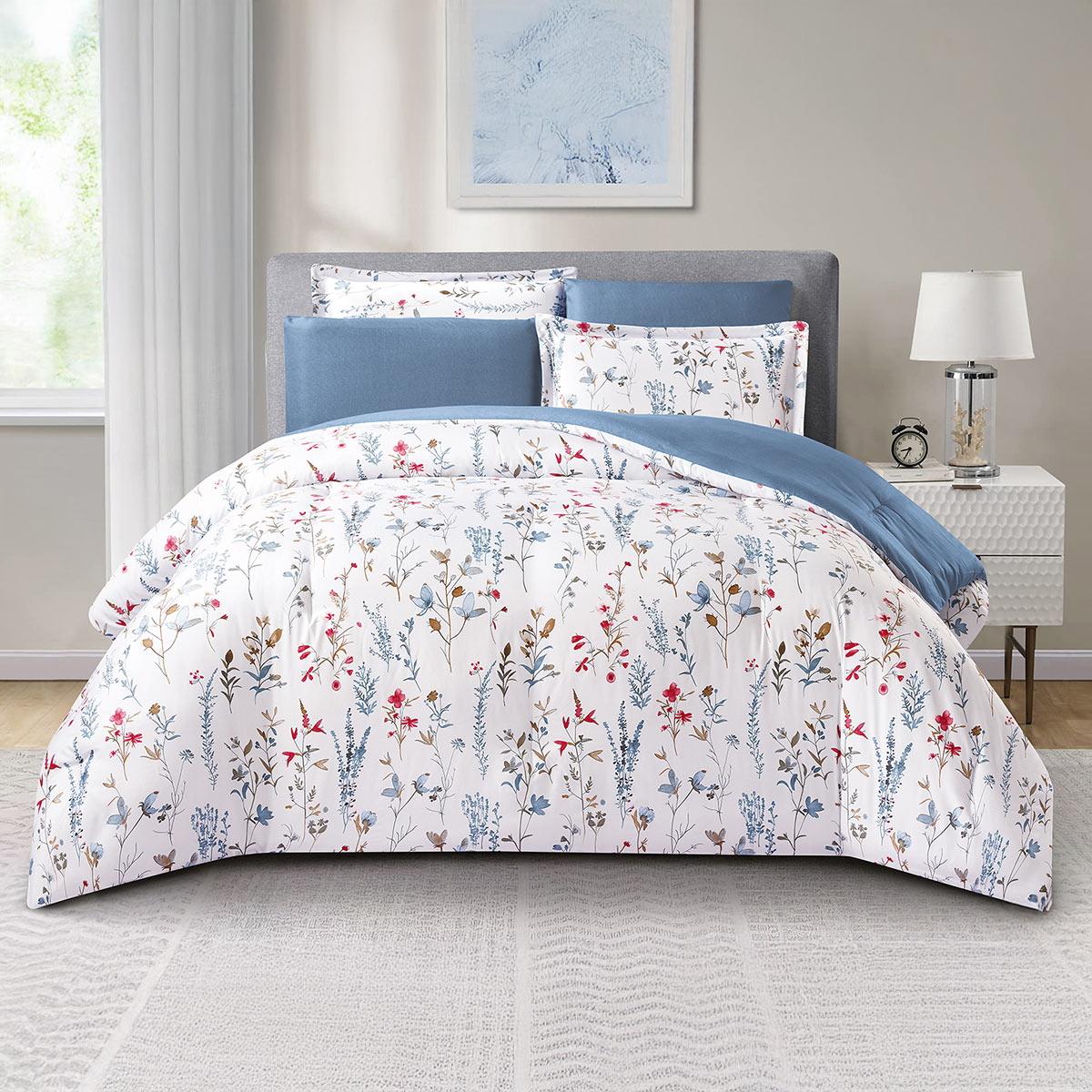 Printed Comforter Set  My Home-A55