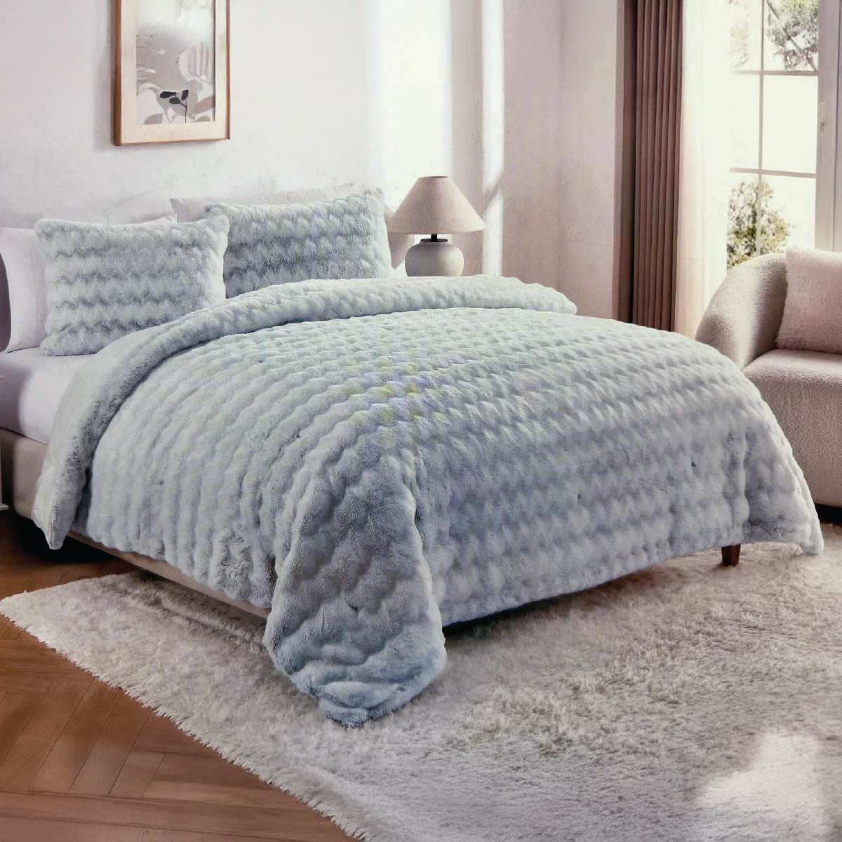 Comforter 3 Pieces Velvet 230x260cm