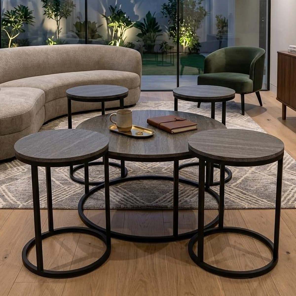 Wooden Tea Table With 4 Chairs