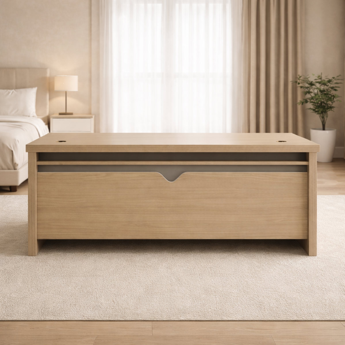 Modern Office Table Wood 140x180cm Beige