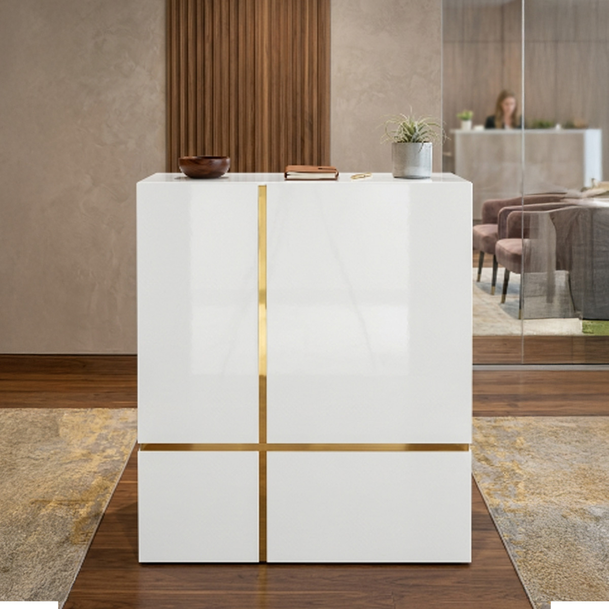 Reception Desk Wood White