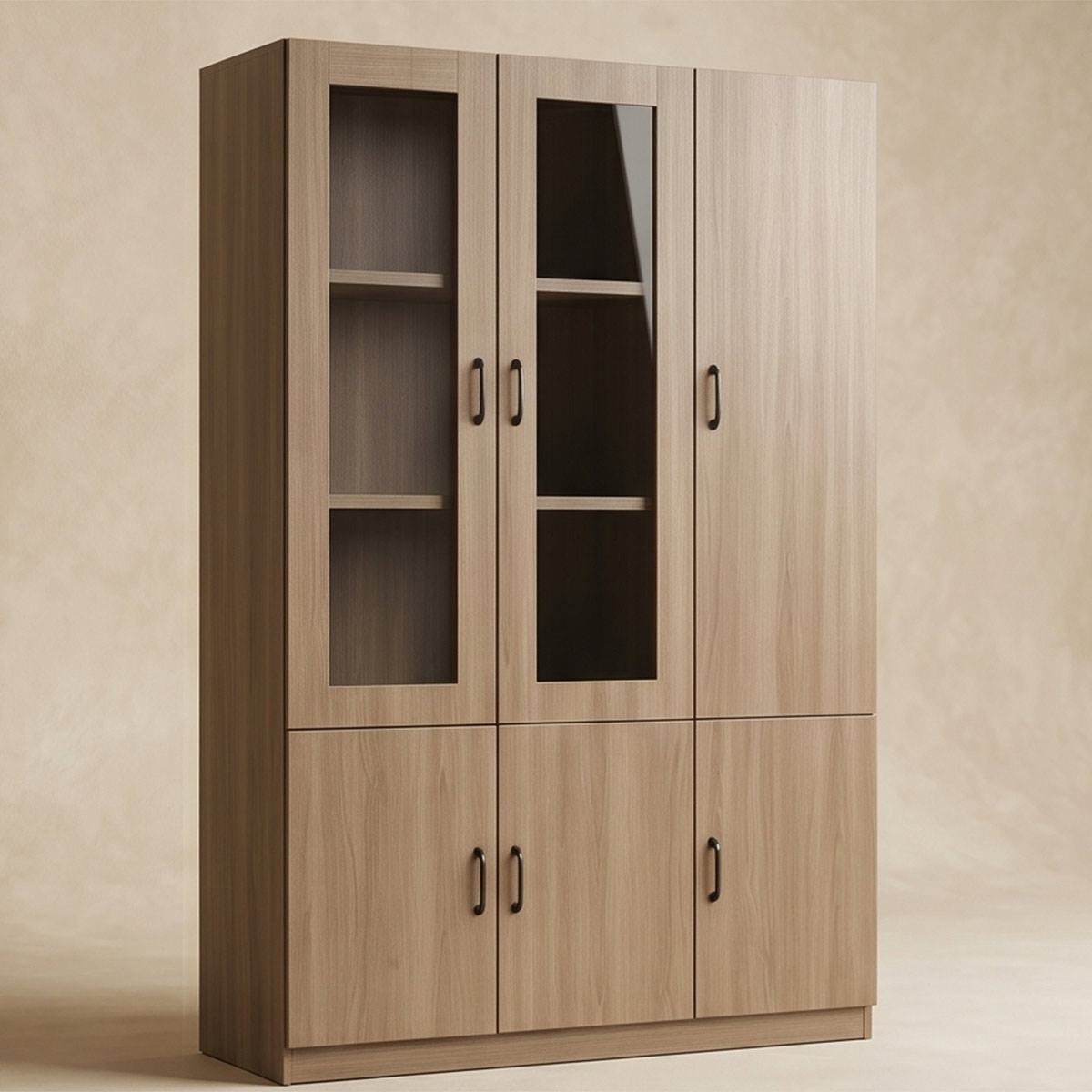 Wooden 3 Door Book Cabinet