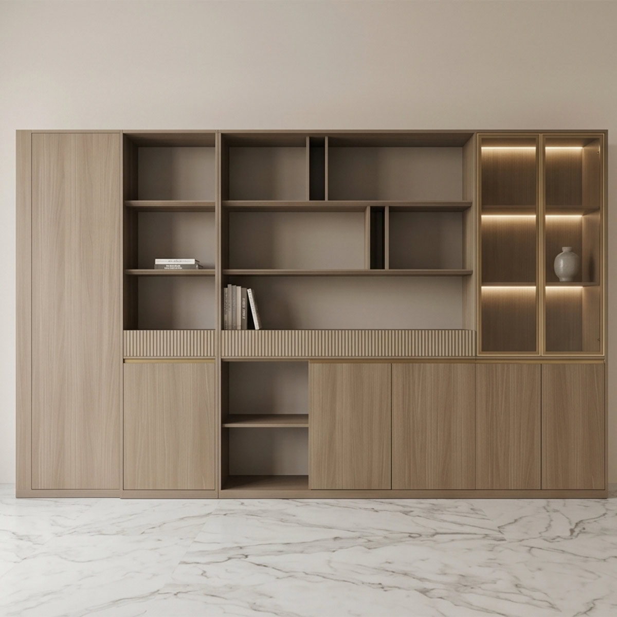 Wooden Book Cabinet 3.4M