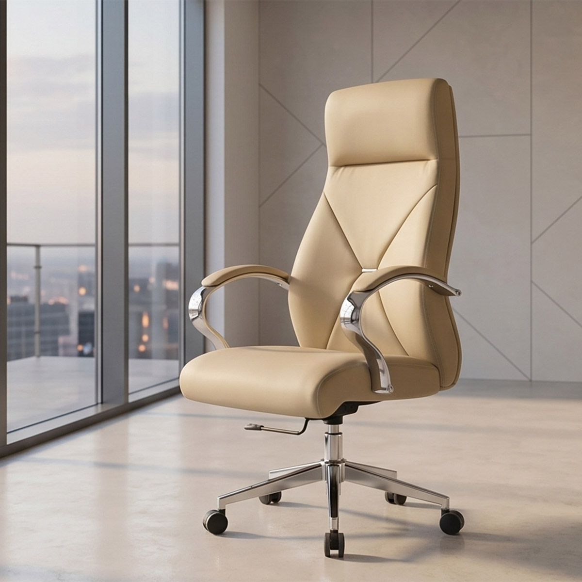 Office Chair Adjustable High Back Leather