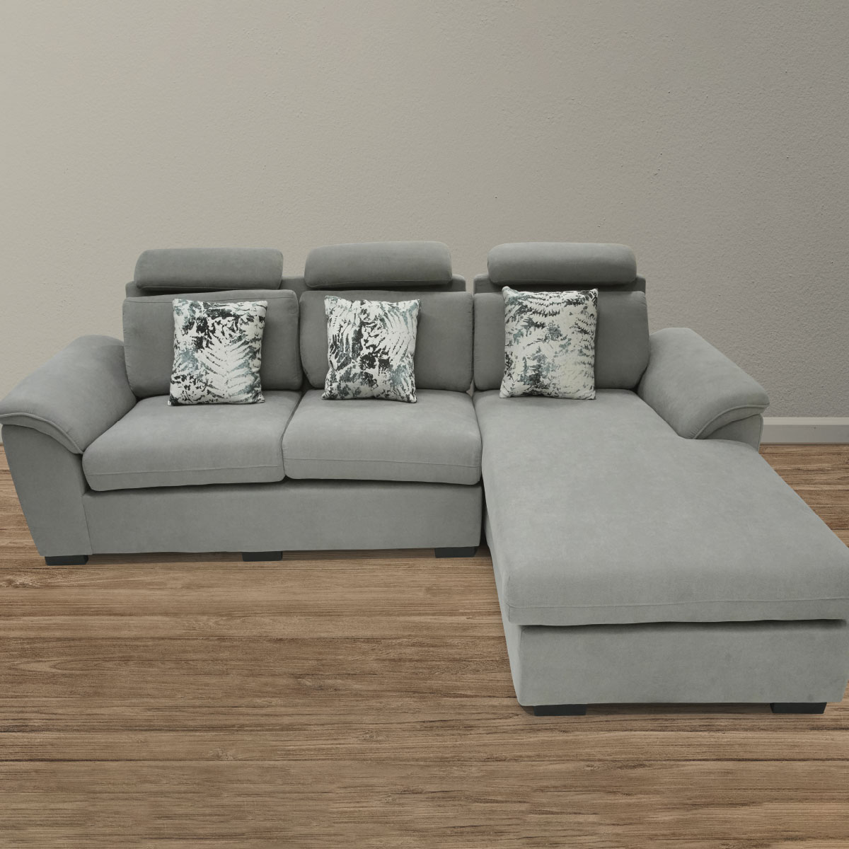 Corner Sofa Fabric Grey