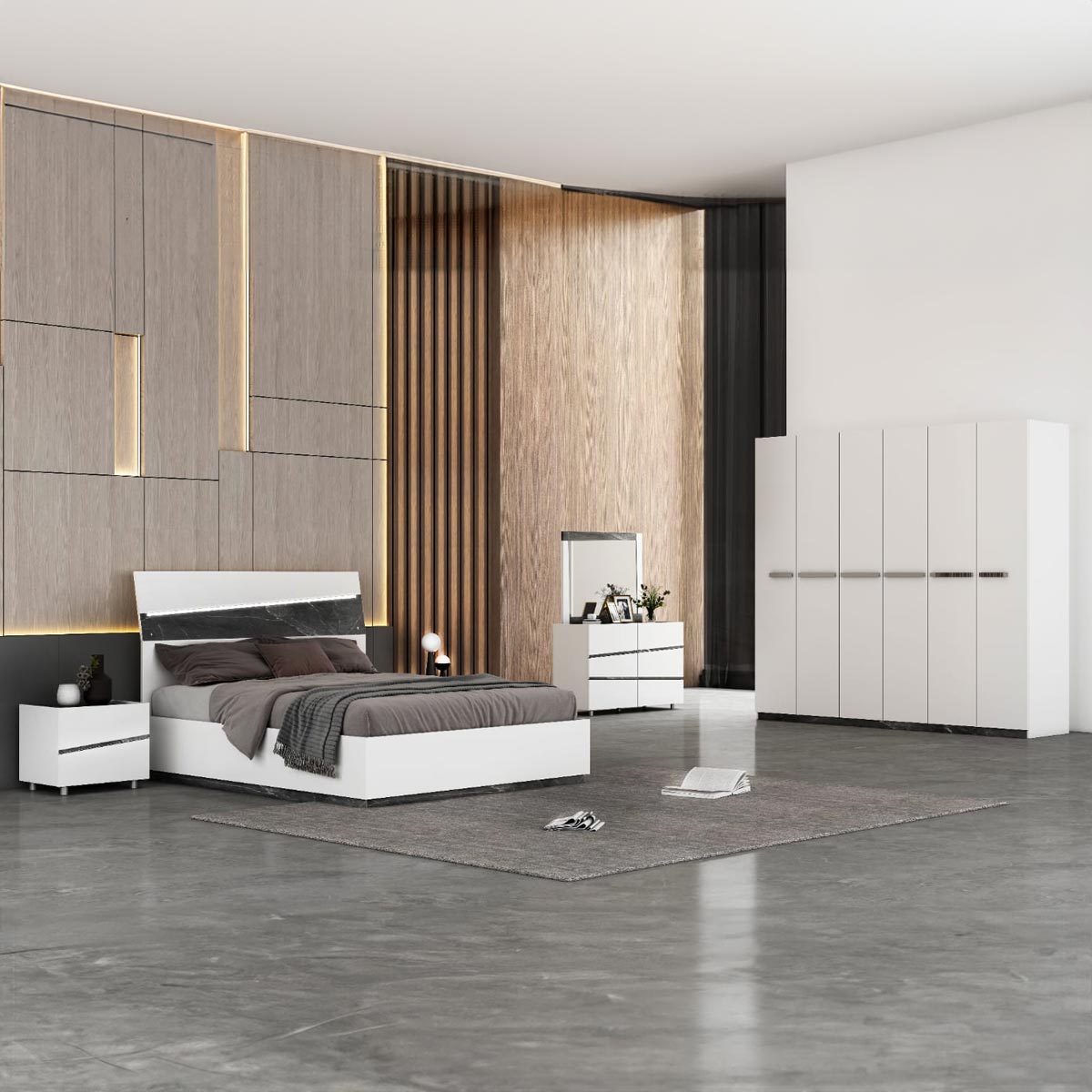 Nova Modern Bedroom Set 1.8x2meter 22SAAA002 White