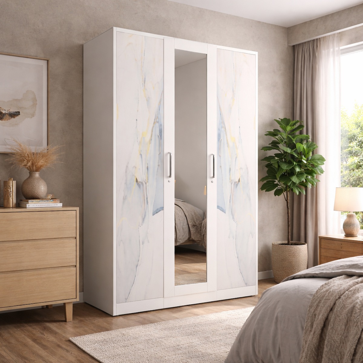 Metal Wardrobe 3 Doors