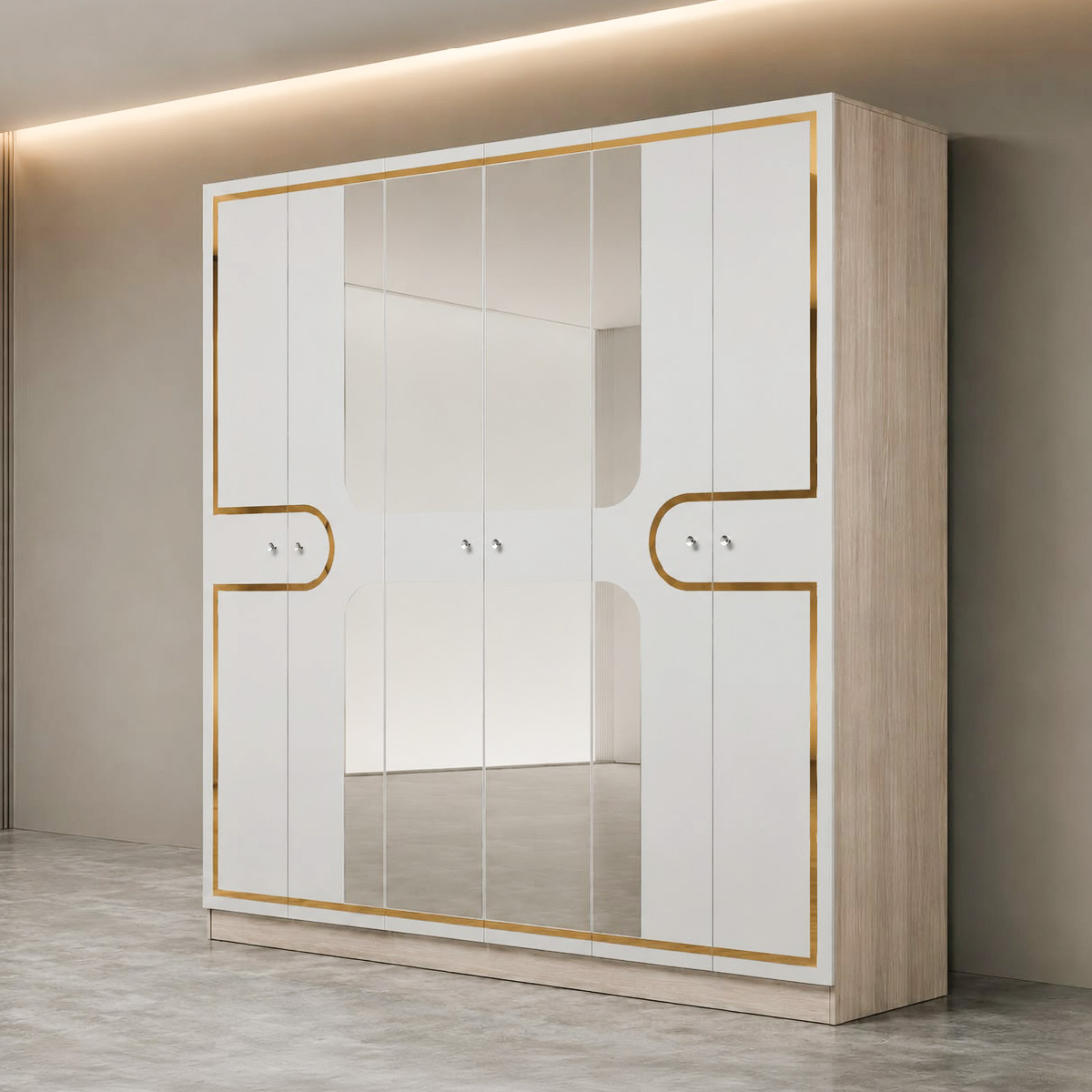 Wooden Wardrobe 6 Door