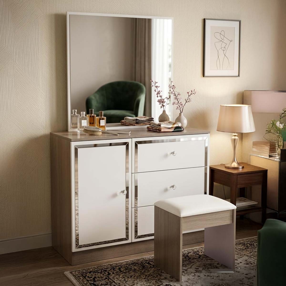 Dressing Table Modern White And Grey