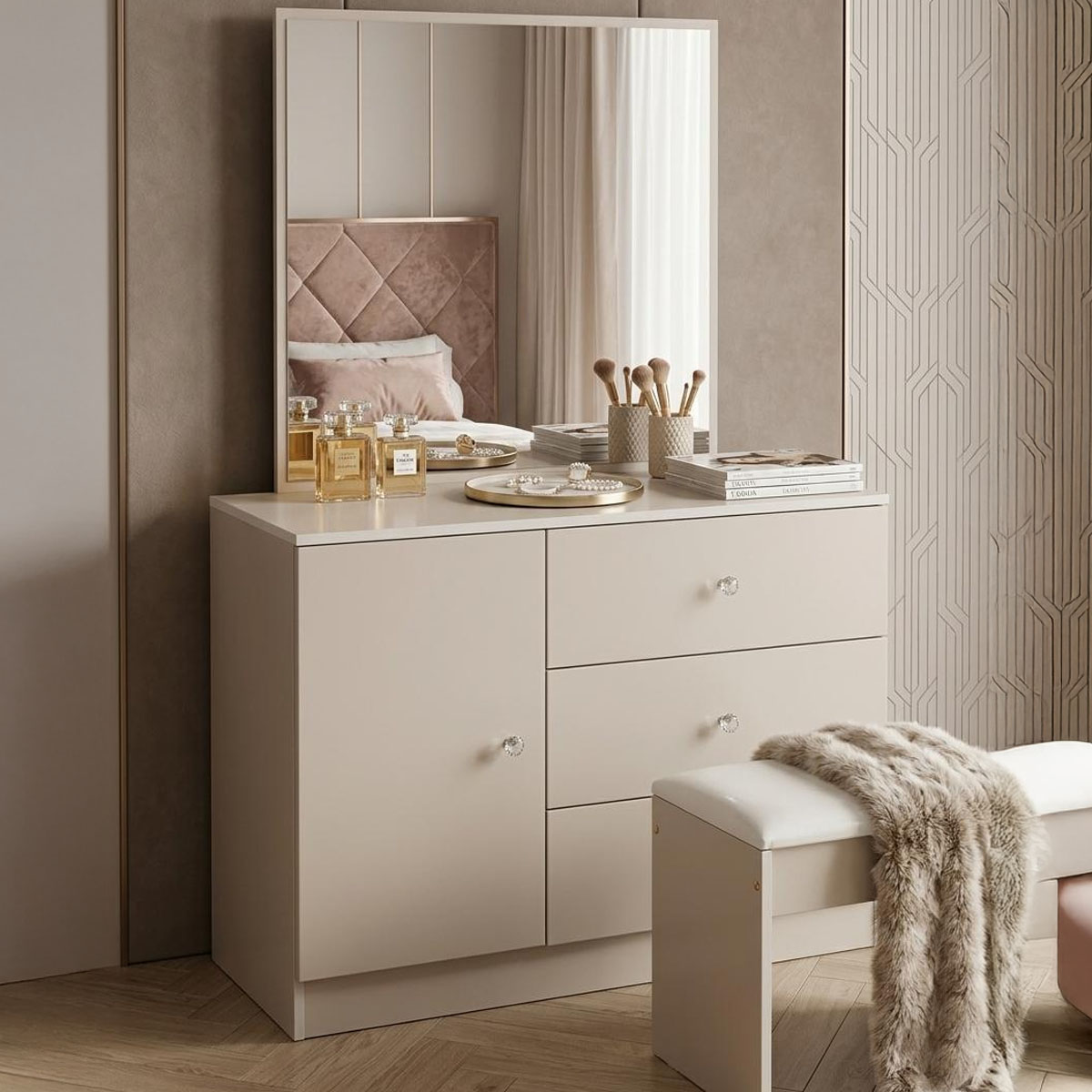 Dressing Table Modern Light Grey