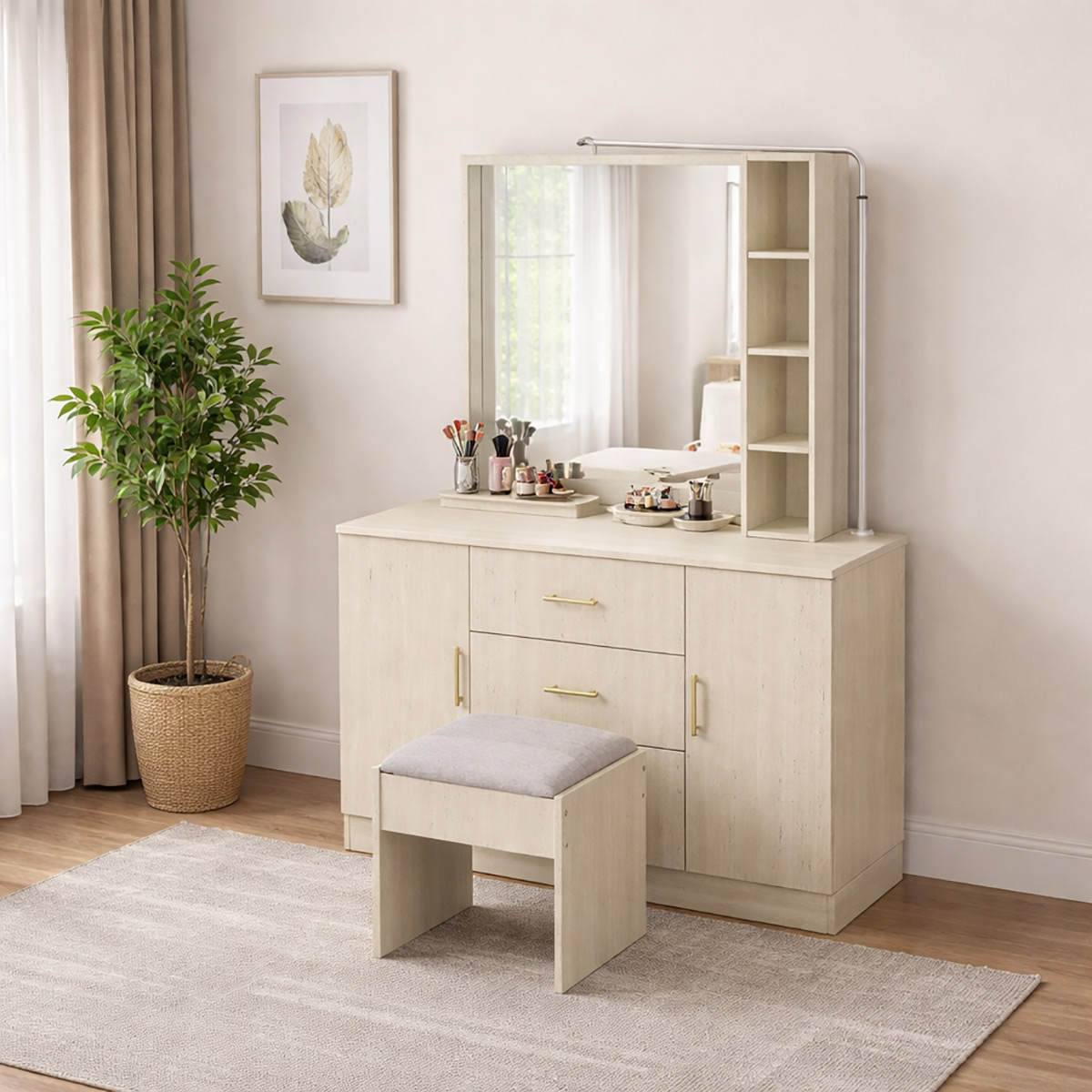 Modern Dressing Table With Stool
