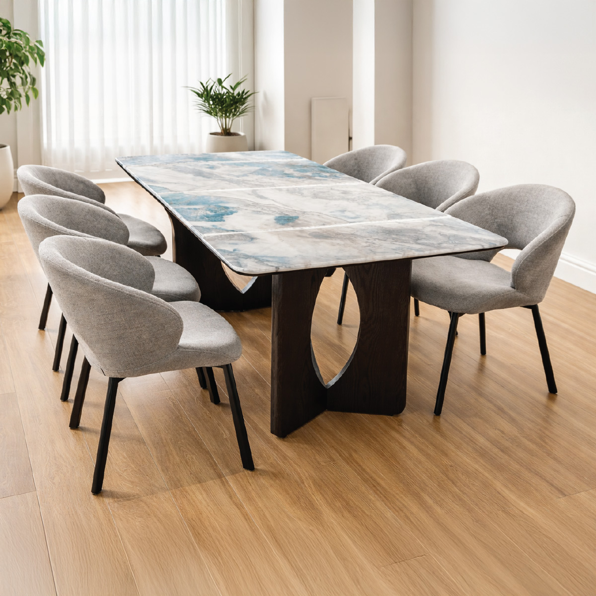 Dining Table Set (6 Chairs, 1 Table)