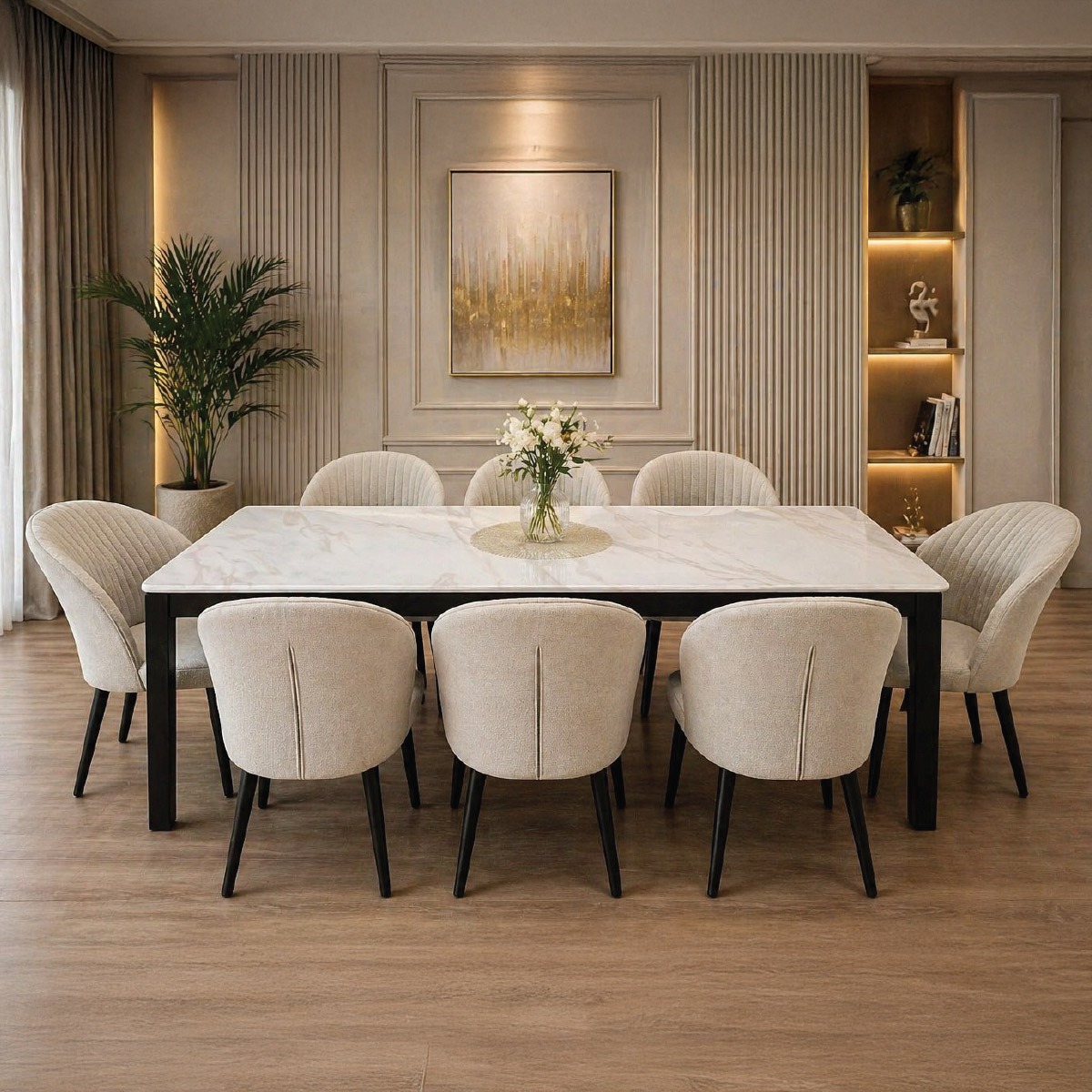 Marble Dining Table With 8 Chair